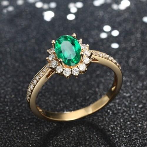 QTT Classic Female 18K Gold Natural CZ Ring Resizable Fashion Women Engagement Party Rings Retro Fine Jewelry