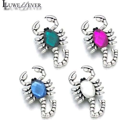 Hot Scorpion Component w073 Crystal 18mm 30mm Metal Snap Button For Bracelet Interchangeable Jewelry Women Accessorie Findings