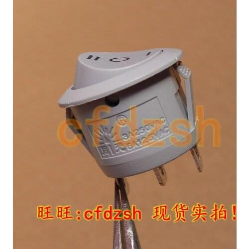 Rocker switch KCD1-105 white round third gear copper table lamp dimmer switch