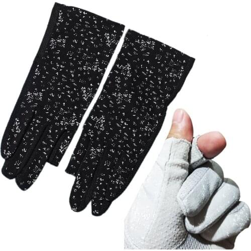 New Fashion Women Cotton Print Touch Screen Gloves Outdoor Non-slip Half-finger Gloves Ladies UV Thin Sunscreen Driving Gloves