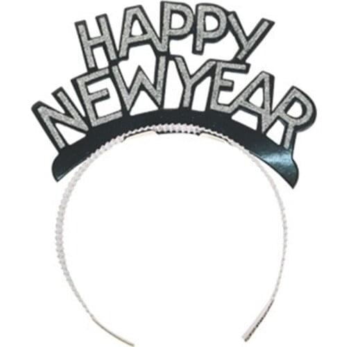 Adult Kids 2020 Happy New Year Headband Glitter Letters Gold Silver Hair Hoop