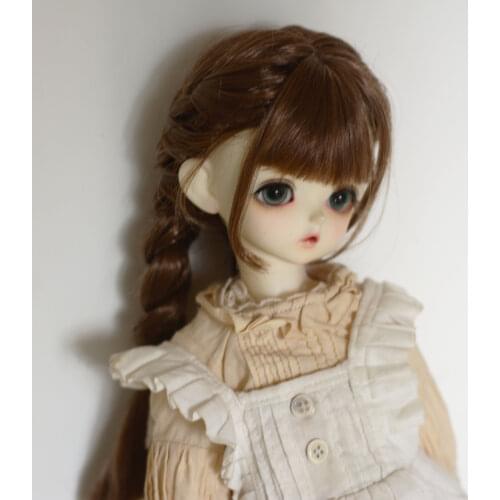 BJD doll wig suitable for 1-3 1-4 1-6 size soft silk fish bone twist braid doll accessories