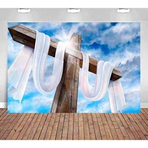 Easter Backdrop Christian Cross Jesus Party Photo Background Photocall Photo Booth Printed Shoot Props Photographer