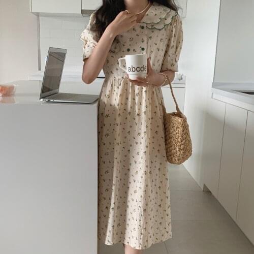 Alien Kitty Summer Sweet Girls Peter Pan Collar Florals Printing 2021 Long Dress Hot Chic Prairie Style Lady Streetwear Vestidos