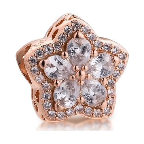 New Arrival Sparkling Snowflake 2021 Gift Family Jewelry Components 100% Real S925 Sterling Silver Charms for Jewelry Making