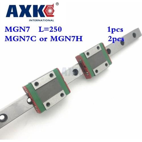 Steel Ball Bearing Bearing New Miniature Linear Guide Mgn7 L 250mm Guideway + 2pcs Mgn7C or Mgn7H Long Blocks Carriage