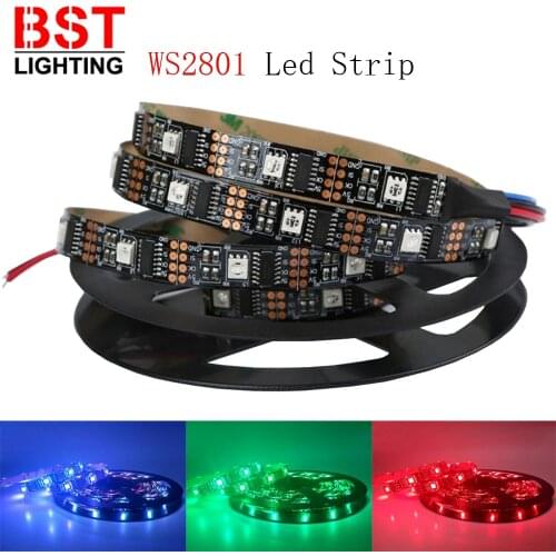 1m/3m/5m WS2801 magic RGB IP67 Individually Addressable Full Color WS2801 IC Chip LED Strip 32LEDs/M DC5V