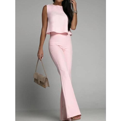 Casual Solid Women Two Piece Sets Spring Autumn Loose Irregular Tops Outfits Sexy Off Shoulder Straps Shirt+Wide Leg Pants Suit