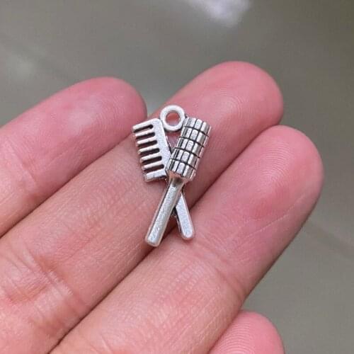 10pcs Charms Comb Brush 21x12mm Tibetan Pendants Crafts Making Findings Handmade Antique Jewelry DIY for Necklace