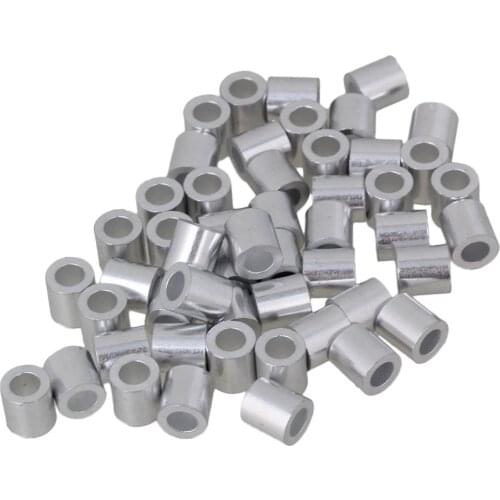 4mm Round Ferrules Sliver Aluminum Crimping Loop Wire Rope Clip Sleeves Clamps for M4 Wire Rope Pack of 100
