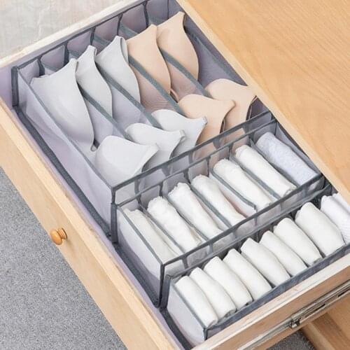 4Pcs/Set Nylon Underwear Storage Pouch Individual Compartment Bra Socks Organizers Dustproof Clothes Storage Holder Washable