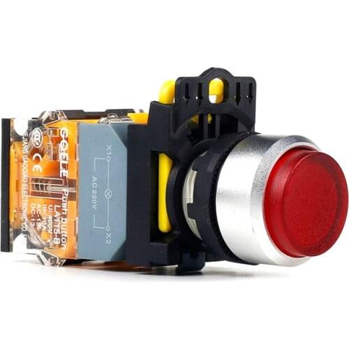 5 PCS Push button switch Extended button LED Momentary Waterproof IP65 LA115-B2-11HD-R31