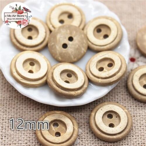 50pcs Coconut round flower buttons natural buttons crafts and scrapbooking sewing accessories botone 12mm