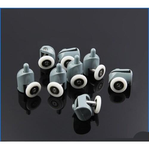 8pcs bathroom glass sliding door up and lower single-wheel pulley shower room top bottom roller accessories