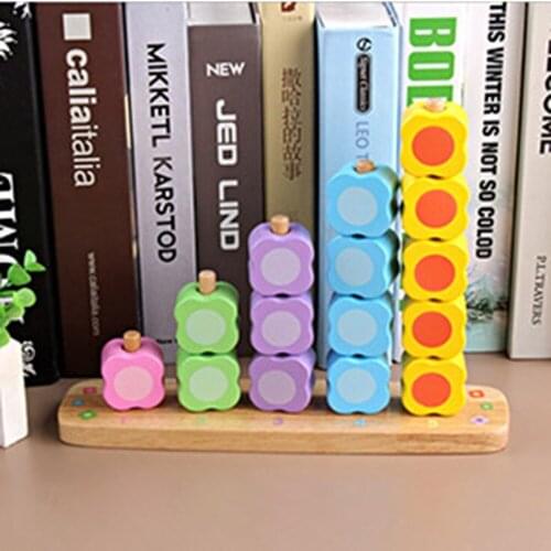 Colorful Wooden Beading Balance Game Blocks Heap Pile Color Number Learning Multi-function Toys Learning Educational Toy Hot