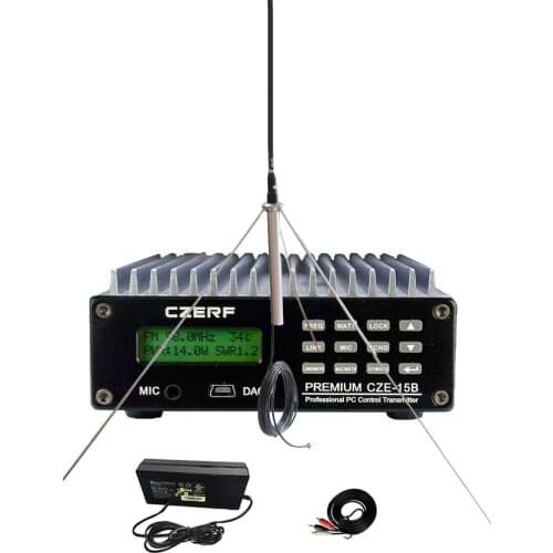 Free Shipping High Quality Mobile Phone/PC Control Broadcast Radio 15W FM Transmitter Kits with Antenna and Cable