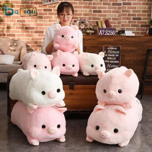 Huge Size Animal Toys Cartoon Pink Pig plush Toys Fat Pig Pillow Soft Cushion Hand Warmer Chinese Zodiac Pig Doll for Kids Girl