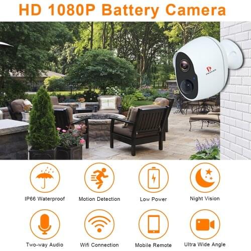 1080P Wifi Low-power Battery Camera Wireless Battery Powered IP CCTV Camera Indoor Outdoor Waterproof Security Rechargeable