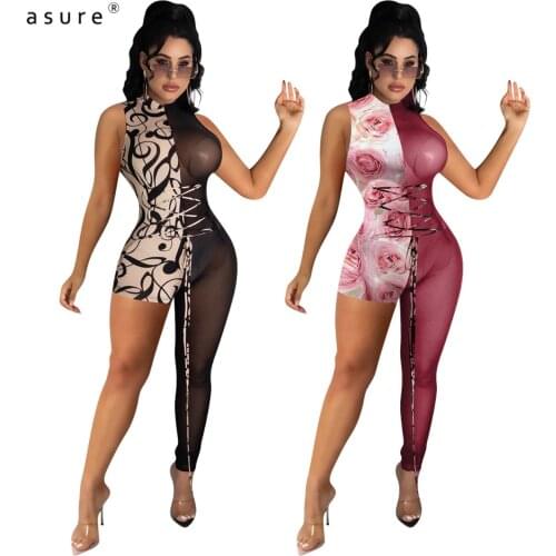 Jumpsuit Women Pants Body Black Overalls Sexy Femme Baddie Clothes One Piece Club Outfits Tracksuit Elegant Catsuit NK218