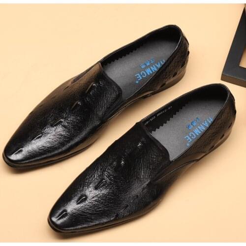 Genuine leather Men brogue Business Wedding banquet shoes casual flat shoes vintage handmade oxford shoes for men black brown
