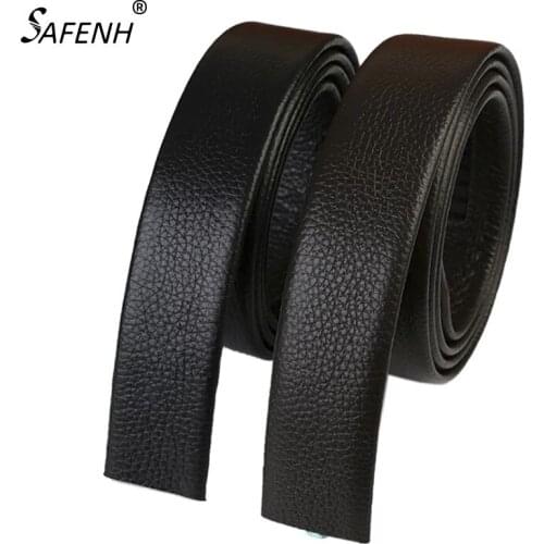 No Buckle Belt Body Strap Without Buckle Belts Men Male Belts Wide Leather Automatic Belt