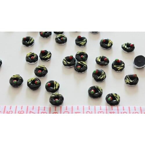 Set of 100pcs hand paint 16mm Flatback DOUGHNUTS PASTRIES Cake Cabs - DIY Jewelry decor, scrapbook, hair bow clips