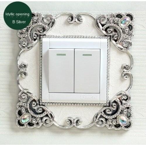 2Pcs Home Decoration Stickers Nordic Floral Switch Cover Wall Light Socket Protective Storage Decoration accessories Wallpaper