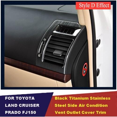 Stainless steel air conditon vent outlet cover stickers trim car-styling for toyota land cruiser PRADO 150 fj150 2014 2018 2019