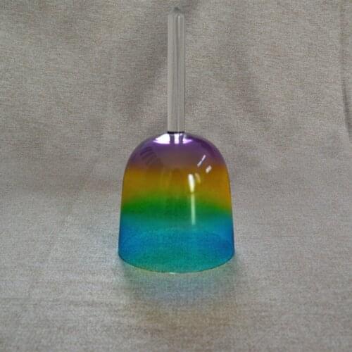HF New 4th Octave Rainbow Crystal Singing Chime Body Heath Healing Spirit Soul Therapist Yoga Crystal Singing Bowl With Handle