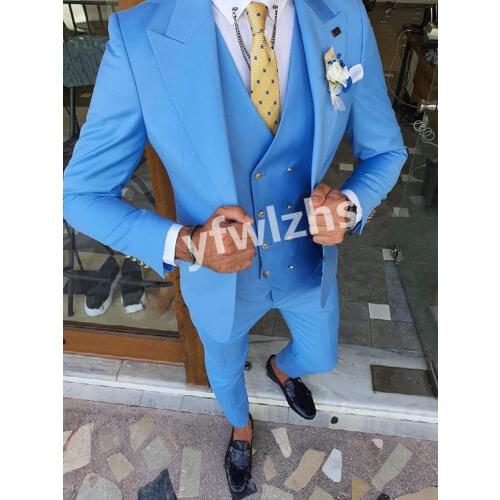New Arrival One Button Groomsmen Peak Lapel Groom Tuxedos Men Suits Wedding/Prom Best Blazer ( Jacket+Pants+Vest+Tie) C270
