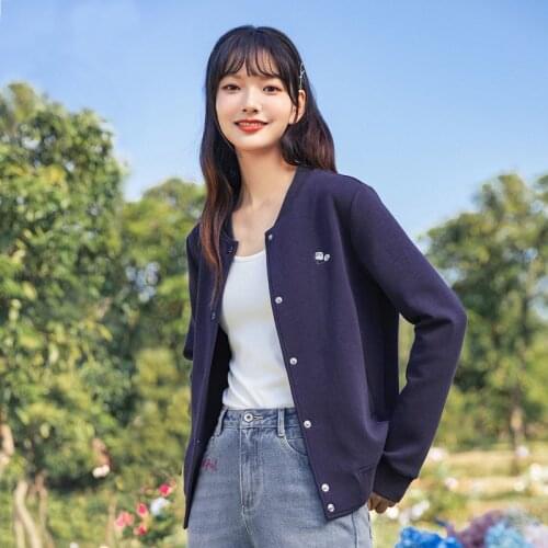 INMAN Autumn Sweet Lady Girl Basic Baseball Jacket Top Graphic Embroidered Cloth Binding Sports Leisure Womens Jogger Coat