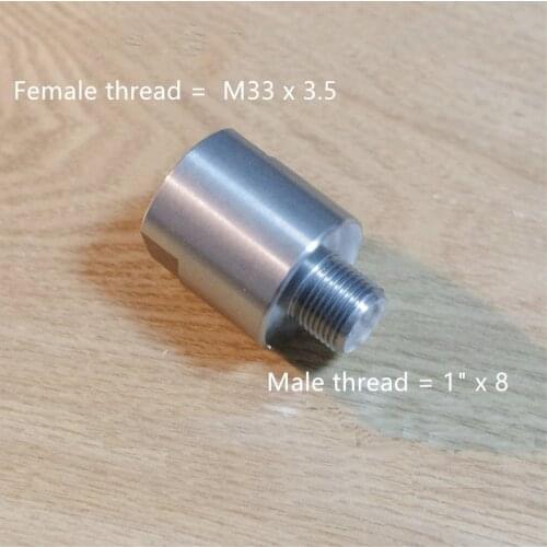 Adapter 1" 8TPI to M33 x 3.5 Thread Conversion Sleeve Woodworking Chuck Reducing Sleeve Woodworking Vehicle Spindle Conversion