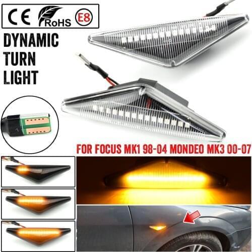 Superb LED Dynamic Turn Signal Side Marker Light For Ford Mondeo MK3 2000-2006 Focus MK1 1998-2004 Auto Accessories