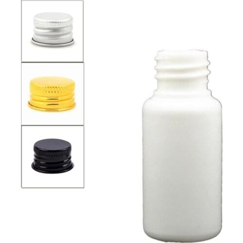 15ml empty Plastic Bottles, white PE bottle with Lined Aluminum Silver/gold Lid cap X10