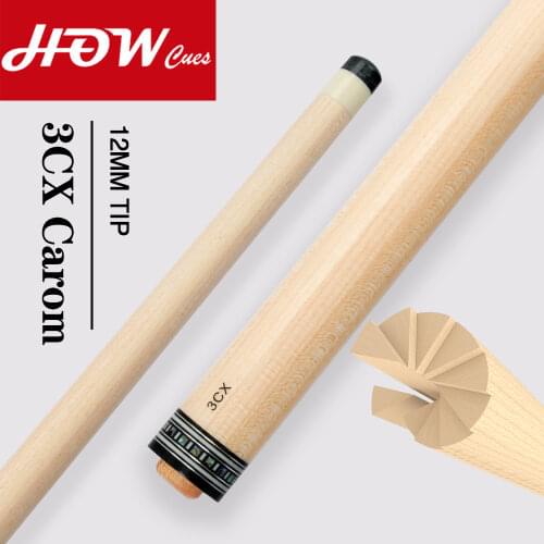 HOW Cue Carom Shaft 3CX Shaft 12mm HOW Tip 69.5cm Suit For Carom Cue 10 Pieces in 1 Technology Maple Shaft 3/8*8 Radial Joint