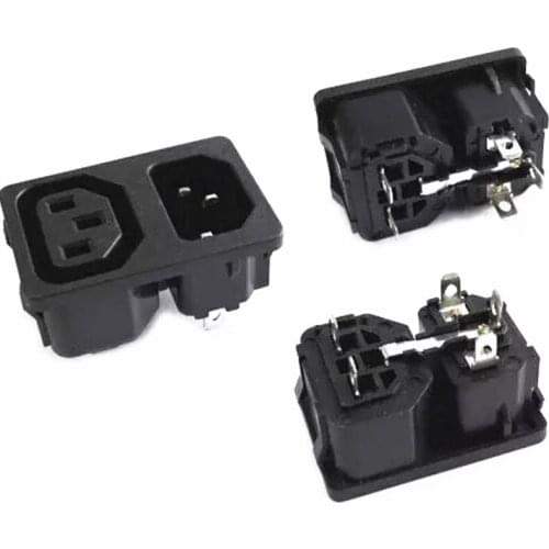 Wholesale 250v 10a IEC320 C13 C14 AC PDU UPS 2way power desktop outlet Embedded electrical Panel Receptacle AC socket