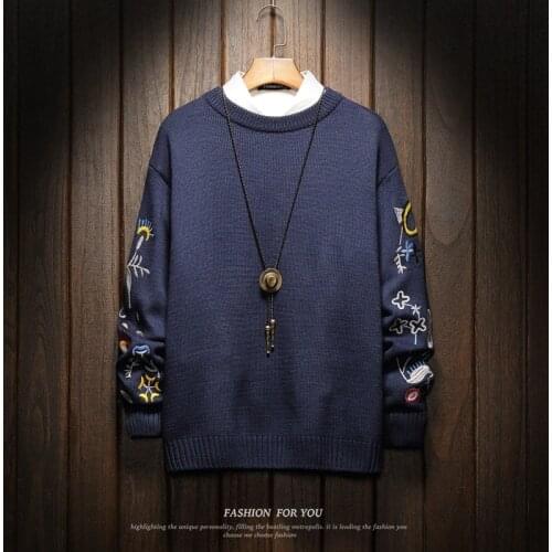 Christmas Men Sweaters Winter Clothes 2020 Plus Size Asian Japan Style Casual Standard Designer Pullovers