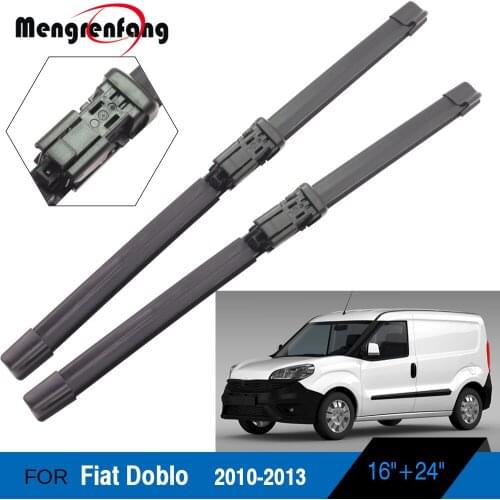2 Pieces Car Front Windscreen Wiper Blades Soft Rubber Wiper Push Button Arms For Fiat Doblo 2010 2011 2012 2013