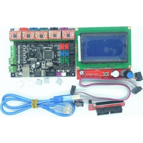 MKS GEN-L Board Replace RAMPS & MEGA 2560 R3 12864 LCD Controller 5pcs A4988 Driver