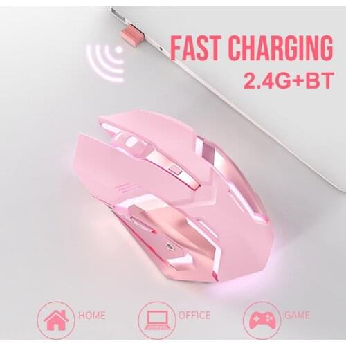 1600DPI LED Optical Rechargeable Wireless Computer Mouse 2.4G 2.4G Bluetooth-compatible Mechanical Mouse for PC Laptop