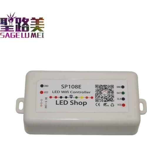 DC 5V 12V 24V SP108E LED WIFI Controller SPI pixel controller phone APP iOS Android For WS2811 WS2812 WS2813 LED Strip Light