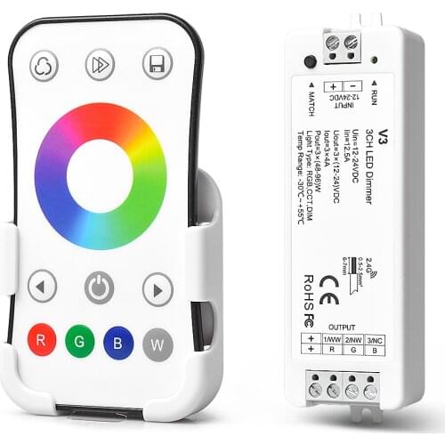 V3+R8-1 RGB LED Controller with 2.4G Touch Remote for 5050 RGB LED Strip