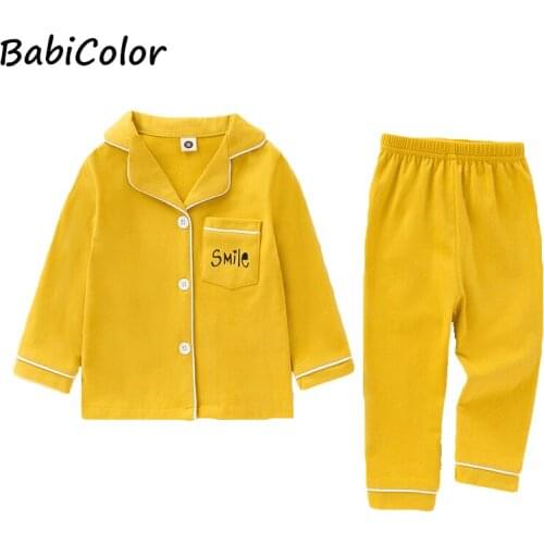 Spring Autumn Long Sleeve Childrens Sleepwear Set Girls Pajamas Set Cotton Boy Pyjamas Sets For Kids Childrens Day Gift