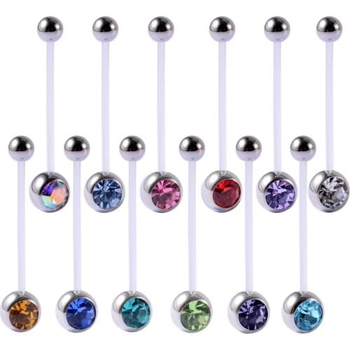 1Pc Flexiable Anti Allergy Belly Button Rings Can Ajustable 25mm Bioplast Navel Piercing For Pregnancy Retainer Body Jewelry