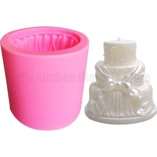 3D 3 Layer Cake Candle Mold Silicone Soap Mold Candle Mould DIY Candle Making Mold T1044