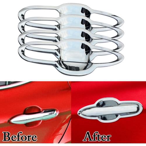 4pcs/set ABS Chrome Car Exterior Door Handle Bowl Cover Trim Decal Frame Fit For Toyota Camry 2018 Car Styling Accessories Cover