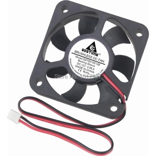 500 Pieces LOT Gdstime 12V 2Pin 50mm 5010 50x10mm 5cm DC Industrial Cooler Cooling Fan