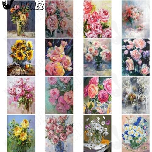 5D Diamond Painting Rose Flower Oil Painting Diy Wall Art Abstract Plant Cross Stitch Mosaic Room Decoration Gift