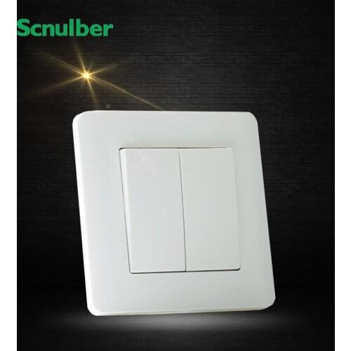 White 16A 230V 2 gang multi control way hotel wall touch switch