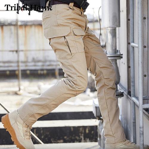 Men Tactical Pants Army Military Training Combat Cargo Pants Swat Sport Ripstop Outdoor Camouflage Trousers for Hiking Hunting